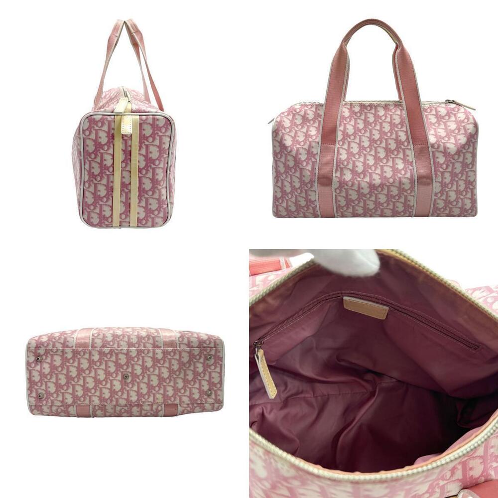 Dior Christian handbag pink canvas  Trotter Pink